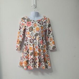 Charming Floral Kids Dress with Orange and Pink Accents